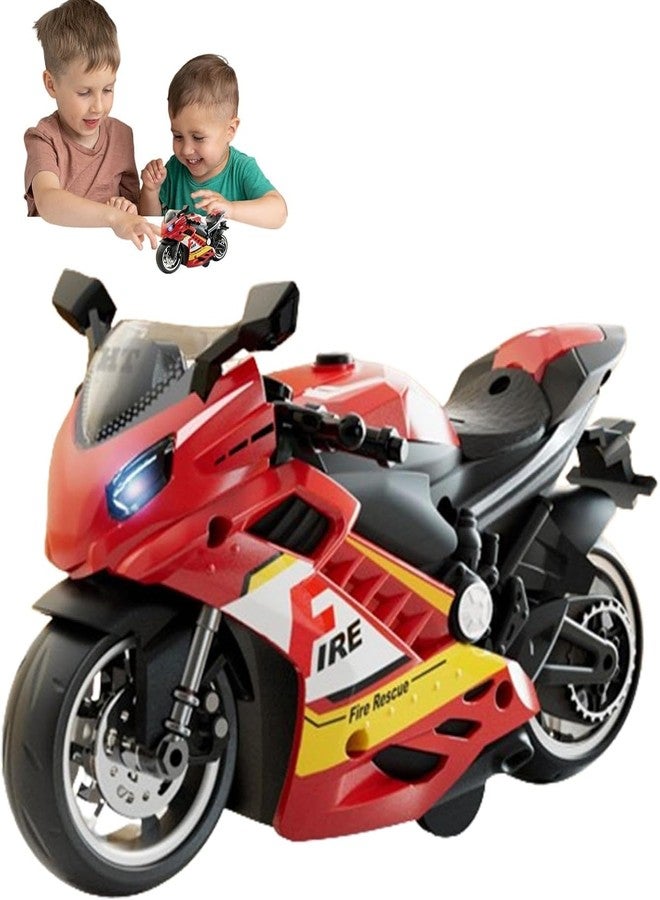 KENIRY لعبة دراجة نارية للشرطة من كينيري - ألعاب دراجات نارية تعمل بالسحب للخلف، هدية صغيرة مع موسيقى وإضاءة، لعبة دراجات نارية لاتيه للأطفال الأولاد من سن 3 إلى 8 سنوات [متعددة الألوان] (دراجة رياضية - أحمر) - Image 5